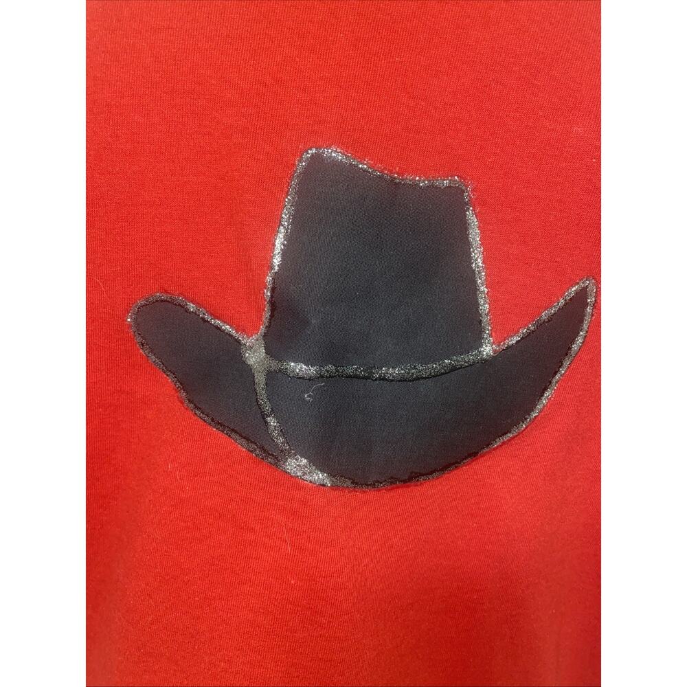 Vintage 80s 90s Red Southwestern Rodeo Boho Fringe Studded Shirt Large Handmade - Picture 7 of 9